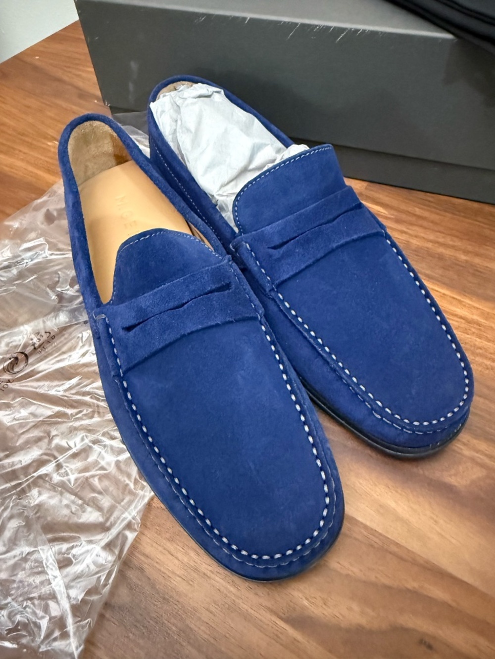 M. GEMI The Pastoso Uomo Suede Penny Driver Men's Loafers EU 44.5